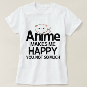 Süßes Kawaii-Anime-Katzen-Witz-Design T-Shirt