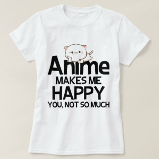 Süßes Kawaii-Anime-Katzen-Witz-Design T-Shirt
