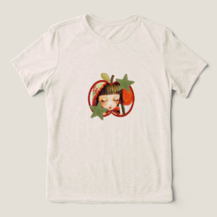 Süßes Kawaii-Anime-Mädchen in rotem Apfel-T-Shirt Tri-Blend Shirt