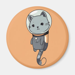 Süßes Kawaii-Astronauten-Kätzchen Magnet