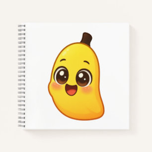 Süßes Kawaii-Bananen-Charakterdesign Notizbuch