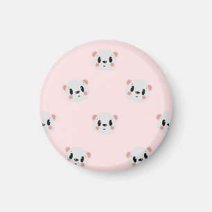 Süßes Kawaii-Bärengesicht-Muster auf Pastellrosa Magnet