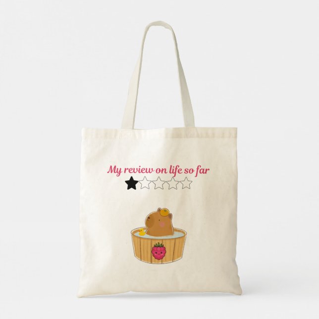 Süßes Kawaii-Capybara-Cartoon-Design  Tragetasche (Rückseite)