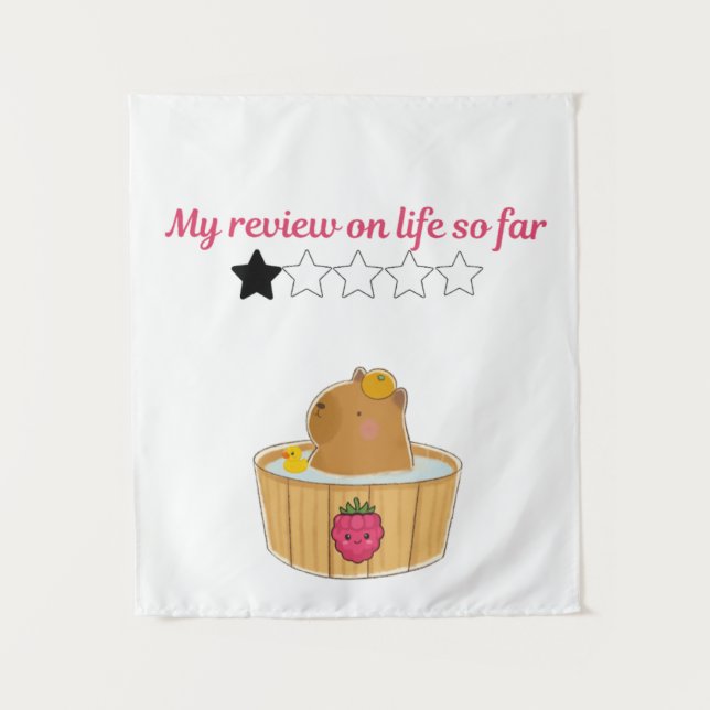 Süßes Kawaii-Capybara-Cartoon-Design  Wandteppich (Vorderseite)