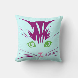 Süßes Kawaii Cartoon Gesicht einer kleinen Katze Kissen