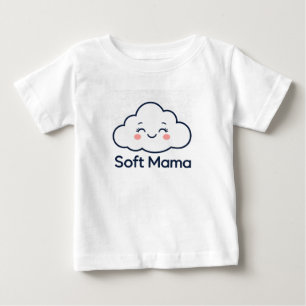 Süßes Kawaii-Cloud "Soft Mama" Logo-Design Baby T-shirt