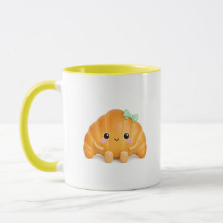 Süßes Kawaii-Croissant-Kaffeetasse Tasse
