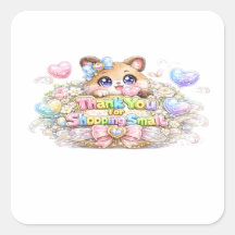Süßes Kawaii Danke Fürs Einkaufen bei Kleinen Katz