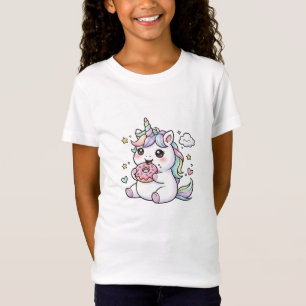 Süßes Kawaii-Einhorn-Donut-T-Shirt für Mädchen T-Shirt