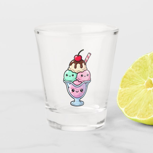 Süßes Kawaii-Eisbecher Schnapsglas (Vorderseite)