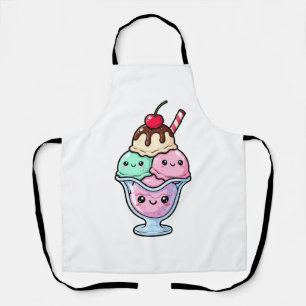Süßes Kawaii-Eisbecher Schürze