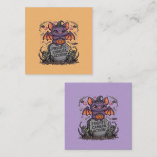 Süßes Kawaii-Fledermaus-Halloween Quadratische Visitenkarte