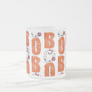 Süßes Kawaii-Geist-“Boo”-Halloween-Design Mattglastasse