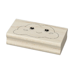 Süßes Kawaii-Gesicht lächelnder Wolken-Kunststempe Gummistempel