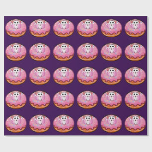Süßes Kawaii-Hamster in rosa glasierter Donut-Kuns Geschenkpapier