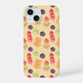 Süßes Kawaii Handgezeichnetes Tanghulu Nahtloses M iPhone 15 Hülle