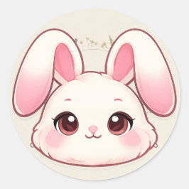 Süßes Kawaii-Hasen-Gesicht-Aufkleber Runder Aufkleber