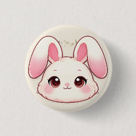Süßes Kawaii-Hasen-Gesicht-Taste Button