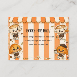 Süßes Kawaii-Kaffee-Croissant-Orange-Baby-Shower Begleitkarte
