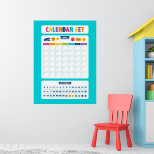 Süßes Kawaii-Kalender-Set Poster