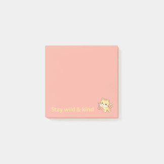 Süßes Kawaii Kätzchen Bleib wild und freundlich Po Post-it Klebezettel