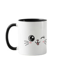 Süßes Kawaii-Katzengesicht