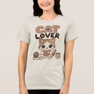 Süßes Kawaii-Katzenliebhaber-Shirt Anbetungswürdig Tri-Blend Shirt