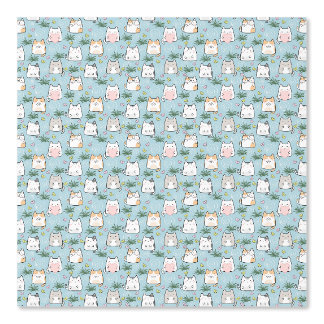 Süßes Kawaii-Katzenmuster azurblau Tapete