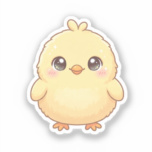 Süßes Kawaii-Küken-Sticker Aufkleber (Vorderseite)