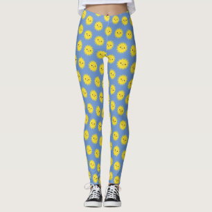 Süßes Kawaii-Lächelndes Sonnenmuster Leggings