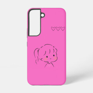 Süßes Kawaii-Mädchen Samsung S22 Case – Pastel Ani Galaxy Hülle