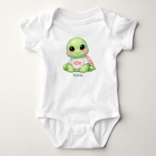Süßes Kawaii Meeresschildkröte Maßgeschneidertes B Baby Strampler