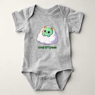 Süßes Kawaii-Mint-Kätzchen in der Wolke Baby Strampler