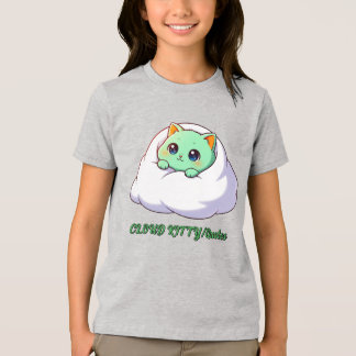 Süßes Kawaii-Mint-Kätzchen in der Wolke Tri-Blend Shirt