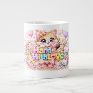 Süßes Kawaii-Mit-Liebe-Gemachtes-Katzen-Name-Paste Jumbo-Tasse