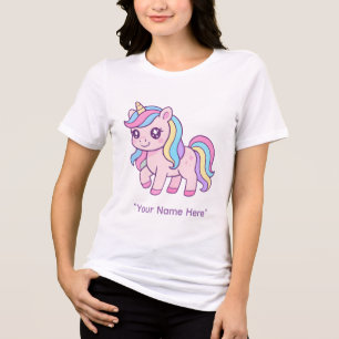Süßes Kawaii Pastell Einhorn Regenbogen Mädchen Ge Tri-Blend Shirt
