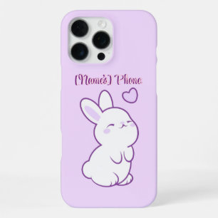 Süßes Kawaii Pastell-Lila-Hase-nach-oben-Telefonhü iPhone 16 Pro Max Hülle
