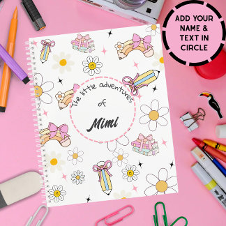Süßes Kawaii personalisiertes Kinder-Name-Notizbuc Notizbuch