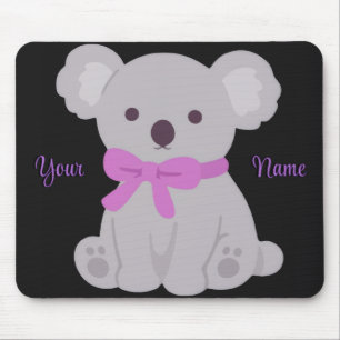 Süßes Kawaii sitzendes Koala lila individuelles Ma Mousepad