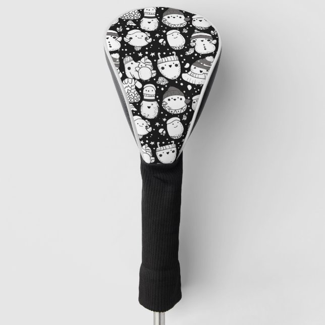 Süßes Kawaii-Tier-Doodle-Muster (3) Golf Headcover (Vorderseite)