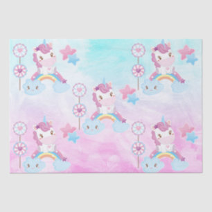 Süßes Kawaii Träumerisches Einhorn Regenbogen Wolk Seidenpapier