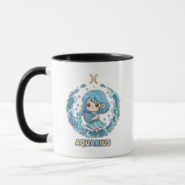 Süßes Kawaii-Wassermann-Sternzeichen Tasse