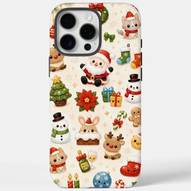 Süßes Kawaii-Weihnachten Case-Mate iPhone Hülle (Rückseite)