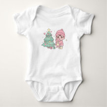 Süßes Kawaii-Weihnachtskind- & Teddybär-Baby-Jumps