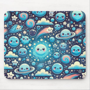 Süßes Kawaii-Weltraum-Muster Mousepad