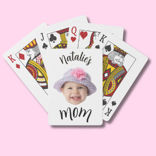 Süßes Kinderbaby-Gesicht Foto Kind Name Mama Spielkarten