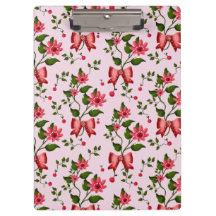 Süßes Kirsch-Schleifen-Blumenmuster Klemmbrett