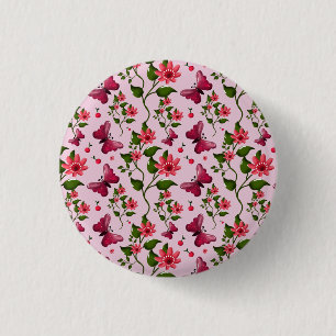 Süßes Kirsch-Schmetterlingsmuster, Glänzende Kawai Button