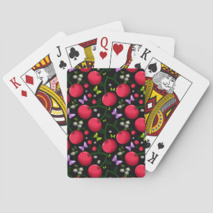 Süßes Kirsch-Schmetterlingsmuster, glänzende Kawai Spielkarten