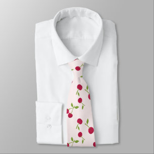 Süßes Kirschdruck-Muster Coquette Rosa Monogramm Krawatte